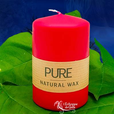 Bougie Cylindre Rouge 25h Pure Candle