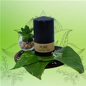 Bougie Cylindre Noir 25h Pure Candle