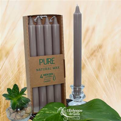 Bougie Longue Sable 10h Pure Candle Boîte de 4