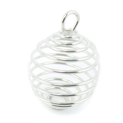 Boule Ressort Pendentif Spirale Argenté 28mm