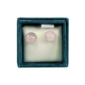 Boucles d'oreilles perle - Quartz Rose