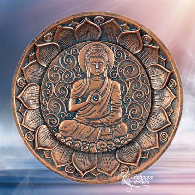 Porte Encens Bouddha Effet Cuivre Ancien - 12.5cm