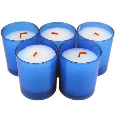 Bougie Veilleuse Votive Bleue - 30h - Lot de 5