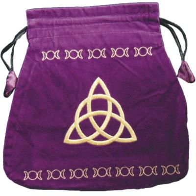 Bourse velours Charmed Violette - 20 cm