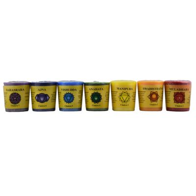 Bougie des 7 Chakras aux Huiles Essentielles - Votives Set de 7x12h