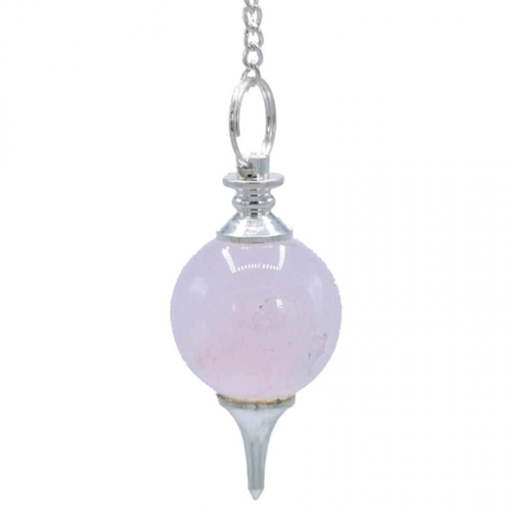 Pendule Sephoroton quartz rose : radiesthésie, pendule en pierre