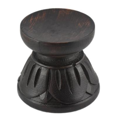 Support en bois Lotus pour Boule de Cristal, Sphère en Pierre