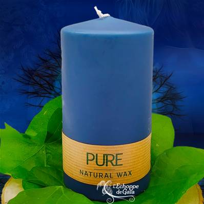 Bougie Cylindre Bleu Nuit 52h Pure Candle