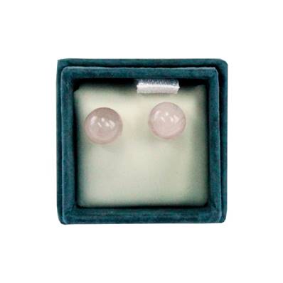 Boucles d'oreilles perle - Quartz Rose