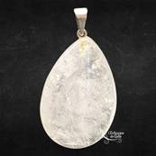 Pendentif Ovale Cristal de Roche à Inclusion Tourmaline