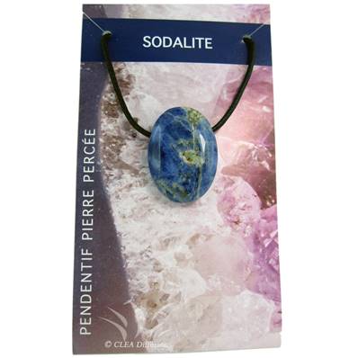 Pendentif Pierre Ovale Percée - Sodalite