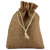 Bourse en toile de jute Maron Clair - 15 x 12 cm
