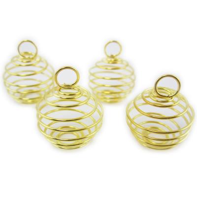 Boule Ressort Pendentif Spirale Doré 20mm