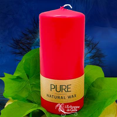 Bougie Cylindre Rouge 41h Pure Candle