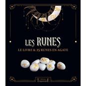 Les Runes - Livre et 25 runes en agate - Coffret Noir Trajectoire