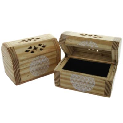 Boîte en Bois Fleur de Vie Lot de 2 - 43x70 mm