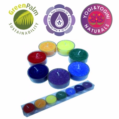 Bougie des 7 Chakras aux Huiles Essentielles - Set de 7x5h