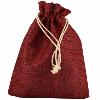 Bourse en toile de jute Rouge Bordeaux - 15 x 12 cm