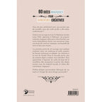 La quatrième de couverture du livre "60 idées magiques pour sorcières créatives", présentant un résumé sur la confection d'outils magiques artisanaux, accompagnée du prix, du code-barres et du logo des Éditions Danaé.