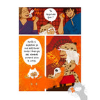 Les Aventures du petit yogi (Tome 3), illustré par une planche intérieure colorée expliquant de manière ludique le processus énergétique de la digestion.