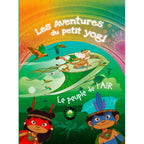 Les Aventures du petit yogi (Tome 5), sa couverture illustrant un personnage volant sur une grande feuille verte au-dessus d'une forêt luxuriante.