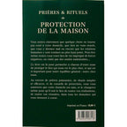 Quatrième de couverture du livre Prières & Rituels de Protection de la Maison affichant le résumé sur fond vert foncé avec code-barres.