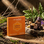 Boîte orange vif de Briques d'Encens Chakra 2 Sacré Swadhistana 9 Briques et carrés d'encens sur pierre pour rituel sacré