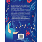 Quatrième de couverture du livre Découvrir les pouvoirs de l'astrologie avec résumé et rituels sur fond étoilé.