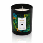 Bougie bijou Sensa x Nakupenda n°2 Escale Thaïlande avec étiquette oiseau du paradis et éléphant.