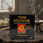 Boîte de Charbons Tom Cococha Premium Gold naturels en coco pour encens et rituels de fumigation