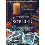 Couverture du livre Cœur de Sorcier de Patrick Guérin, montrant une bougie allumée, des cristaux et des cartes ésotériques, publiée aux Éditions Bussière.