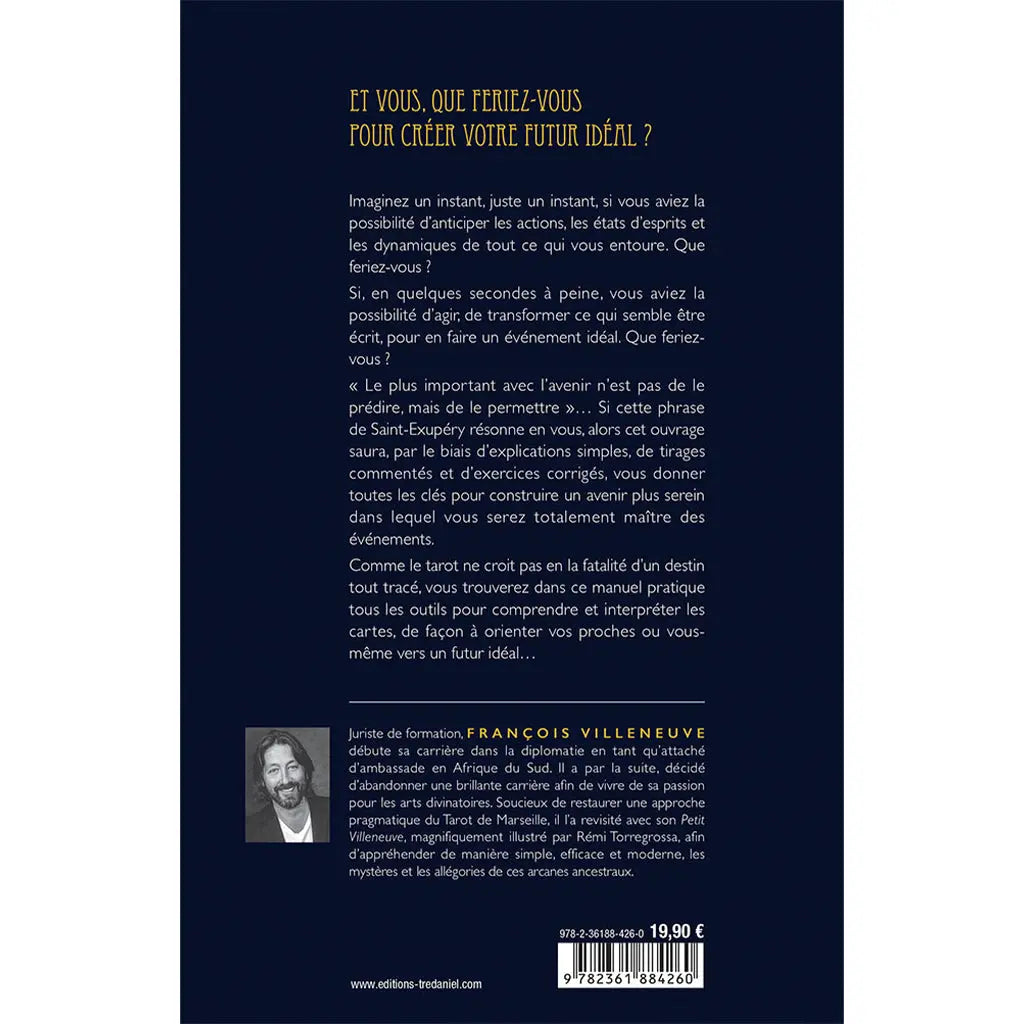 Quatrième de couverture du livre « Comment (bien) tirer le Tarot », avec texte de présentation, bio de l’auteur et code-barres.
