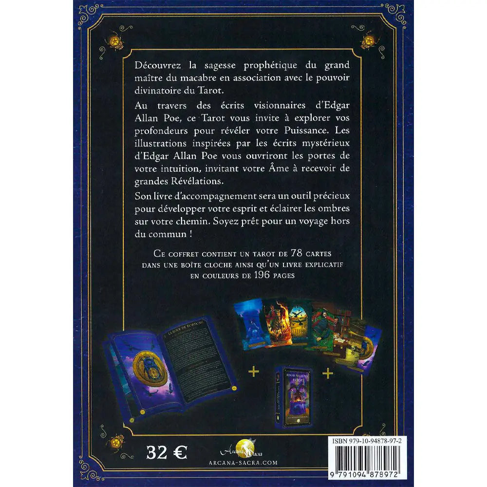 Edgar Allan Poe Tarot - Coffret 78 Cartes - Rose Wright, Eugene Smith Editions Arcana Sacra