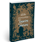 Livre Encyclopédie des esprits de la nature par Jean-Paul Ronecker avec silhouettes de créatures fantastiques.