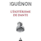 L'Ésotérisme de Dante, couverture blanche épurée présentant le titre en lettres rouges et un portrait en médaillon de Dante Alighieri couronné de laurier.