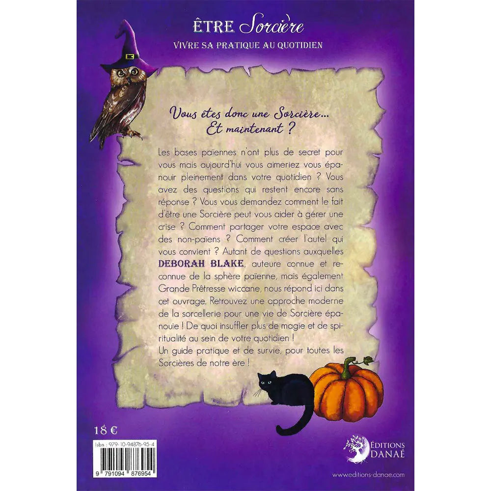 Quatrième de couverture du livre "Être Sorcière" présentant le résumé, le prix et le code ISBN.
