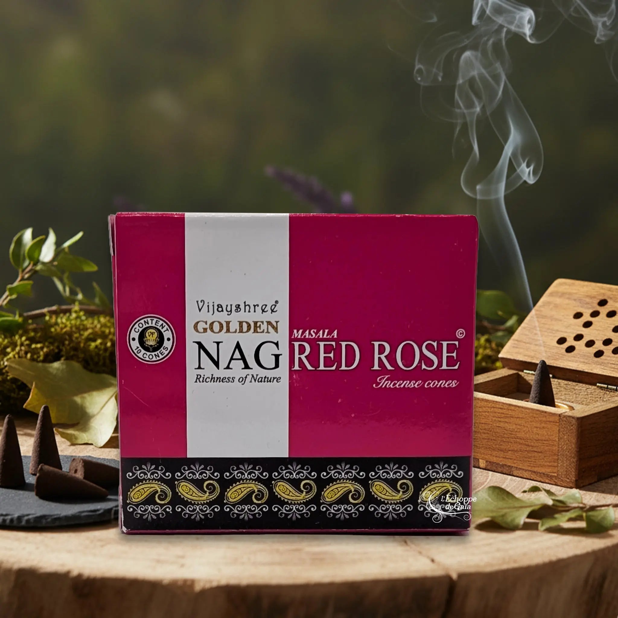 Encens Golden Nag Red Rose - Cônes Vijayshree Golden