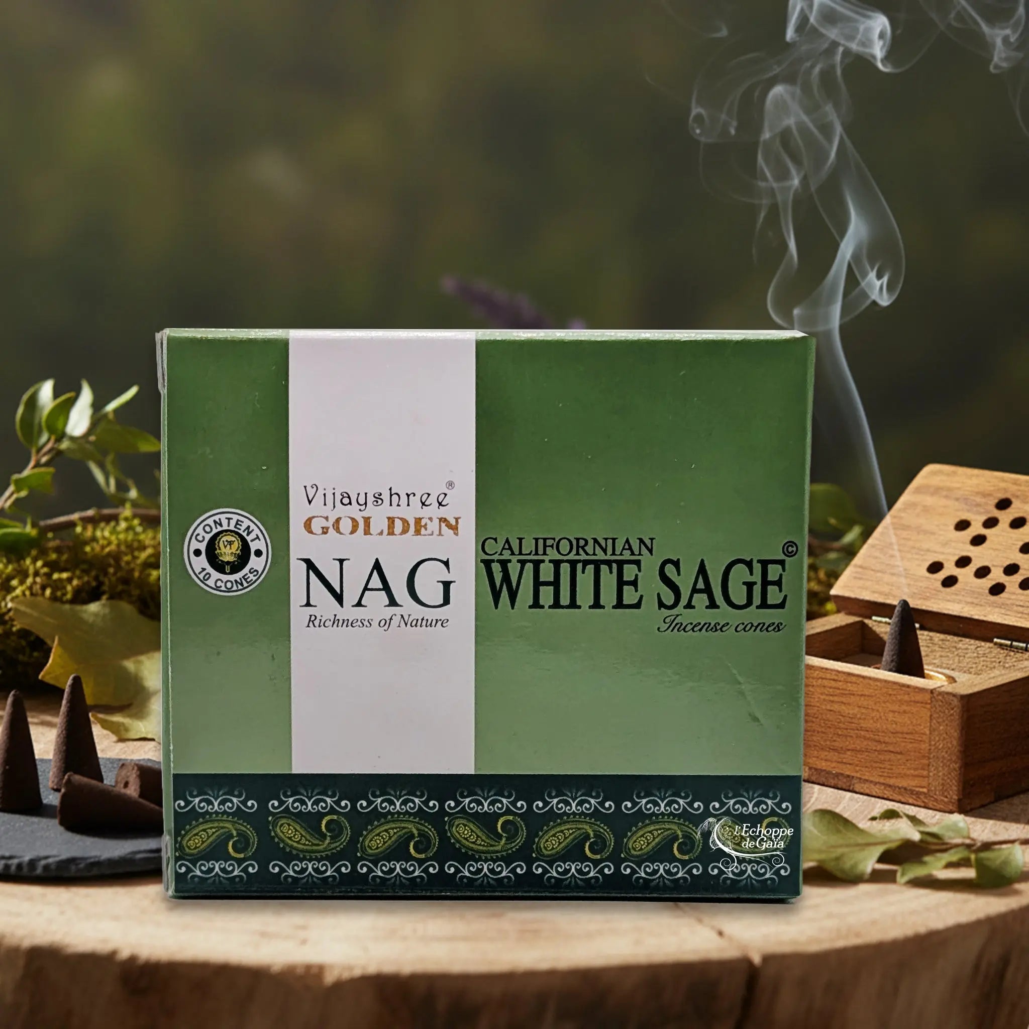 Encens Golden Nag White Sage Sauge Blanche - Cônes Vijayshree Golden