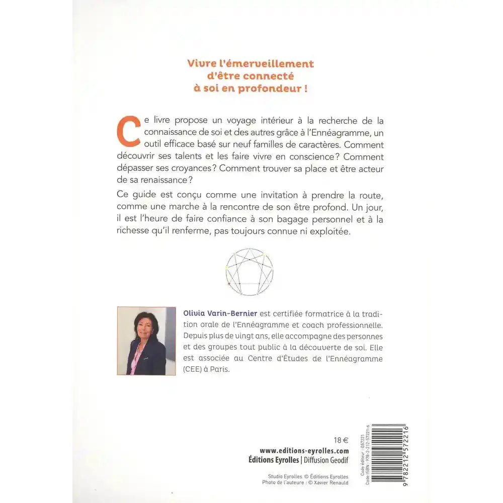 Quatrième de couverture du livre "Grandir avec l'Ennéagramme" avec résumé, biographie de l'auteure et code ISBN.