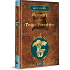 Couverture du livre Grimoire de Magie Forestière de Lyra Ceoltóir aux éditions Alliance Magique, avec son aspect cuir vieilli orné d'un chaudron et de champignons dorés.