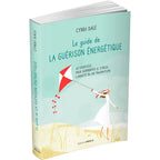 Le guide de la guérison énergétique de Cyndi Dale, illustré par le dessin d'une femme en robe blanche faisant voler un cerf-volant rouge et blanc sur une couverture aux tons bleu turquoise et sable.
