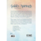 Guides Spirituels de Ted Andrews, sa quatrième de couverture présentant le résumé de l'ouvrage et une liste à puces sur fond de ciel pastel vaporeux.