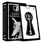 Boîtier et carte numéro 33 (La Clé) du jeu de tarot Gulliver Lenormand.