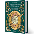 Livre L'Encyclopédie de la Divination de Lilian Verner-Bonds avec couverture verte et dorée illustrée de mains tenant un disque mystique