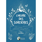 Livre L'Heure des Sorcières par Silver RavenWolf, Éditions Danaé. Couverture bleue ésotérique avec lune, étoiles, herbes et cristaux.