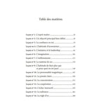 La Loi du Succès en 16 Brèves Leçons illustré par sa table des matières détaillant les seize leçons fondamentales de Napoleon Hill, de « L'esprit maître » à « La règle d'or ».