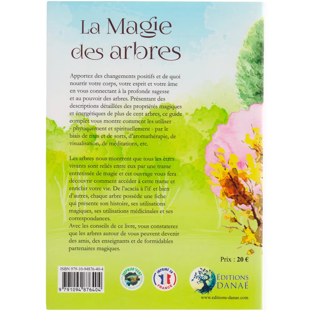Quatrième de couverture du livre La Magie des arbres avec résumé et code-barres.