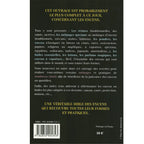 Quatrième de couverture du livre La Magie des Huiles et des Encens sur fond noir avec texte de présentation jaune et blanc