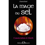 Livre La Magie du Sel de Chanceland avec couverture noire et illustration centrale de sel dans une balance