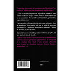 Quatrième de couverture du livre La Magie du Sel sur fond noir avec texte de présentation blanc et rose